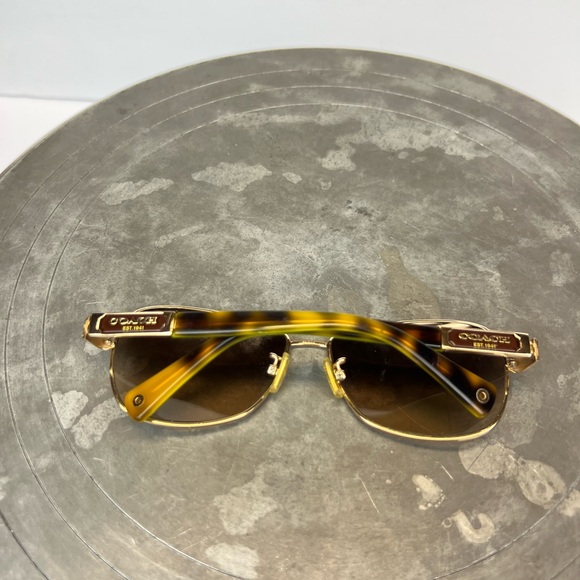 Coach Gold Sunglasses with Green Accents - Picture 4 of 11